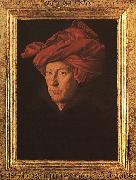 Jan Van Eyck A Man in a Turban   3 oil